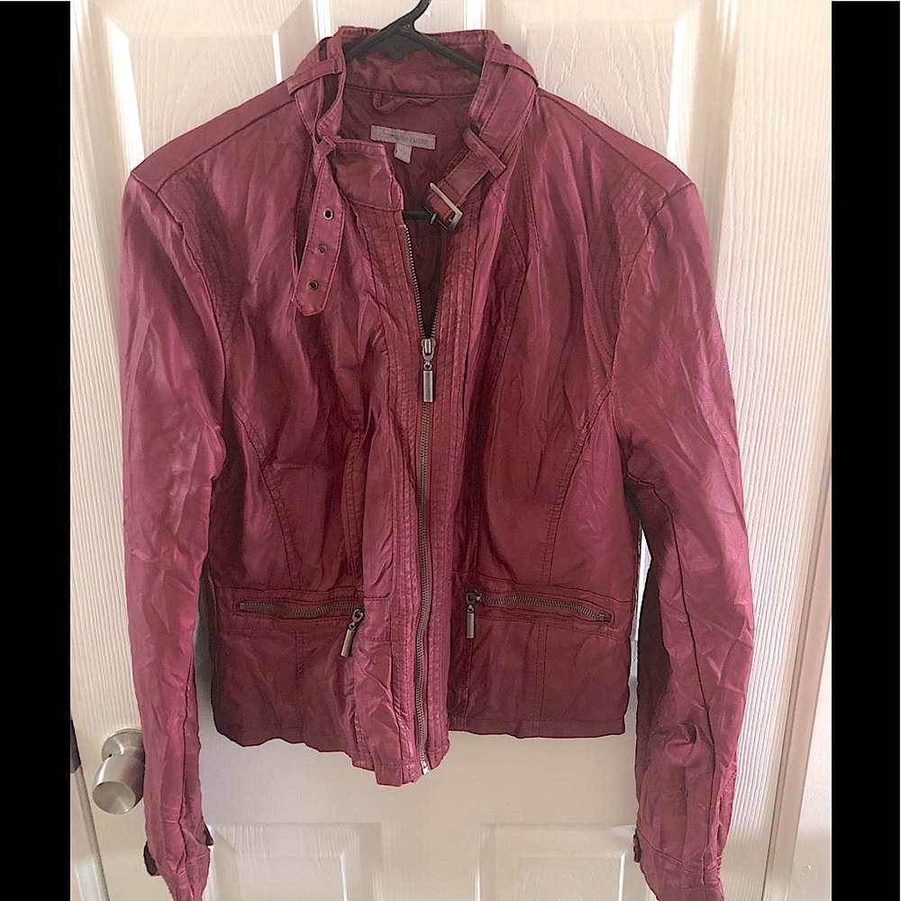 Faux leather coat